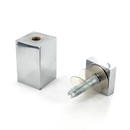 Outwater Square Standoff, 1-1/4 in Sq Sz, Square Shape, Steel Chrome 3P1.56.00907